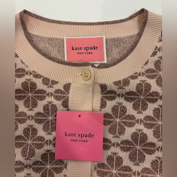 Kate Spade Pink Metallic Flower Cardigan - Picture 4 of 6